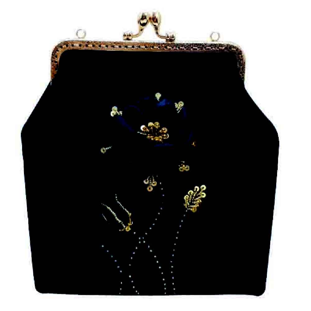 Main image of 缎带刺绣手拿包 – 天鹅绒材质，Sarafraz 设计