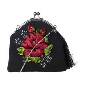 缎带刺绣手拿包 – 天鹅绒材质，Tahoora 设计