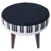 Thumbnail 4: 圆形天鹅绒脚凳 木质脚架 钢琴款
