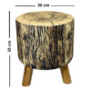 Thumbnail 2: 树桩款天鹅绒圆凳，木质脚架
