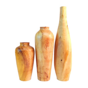 3件套手工装饰木质花瓶 – 天然实木 Fatah（法塔赫）