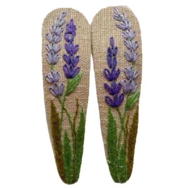 卡子发夹套装 水滴形 紫色花朵图案