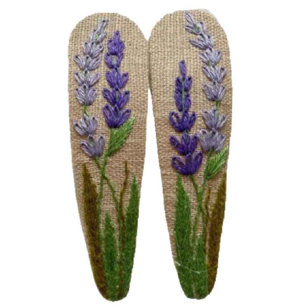 Main image of 卡子发夹套装 水滴形 紫色花朵图案