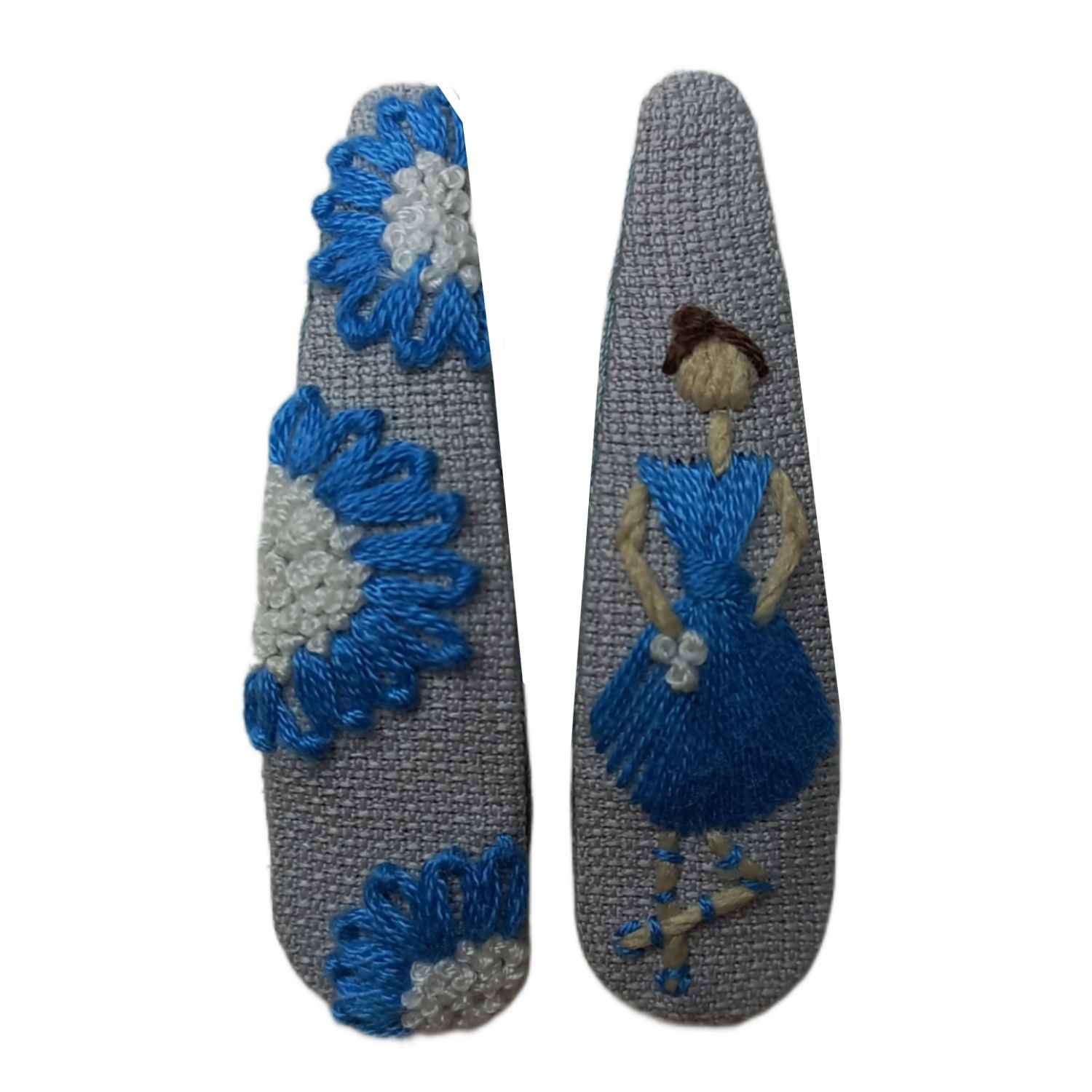 卡子发夹套装 手工刺绣芭蕾女孩图案