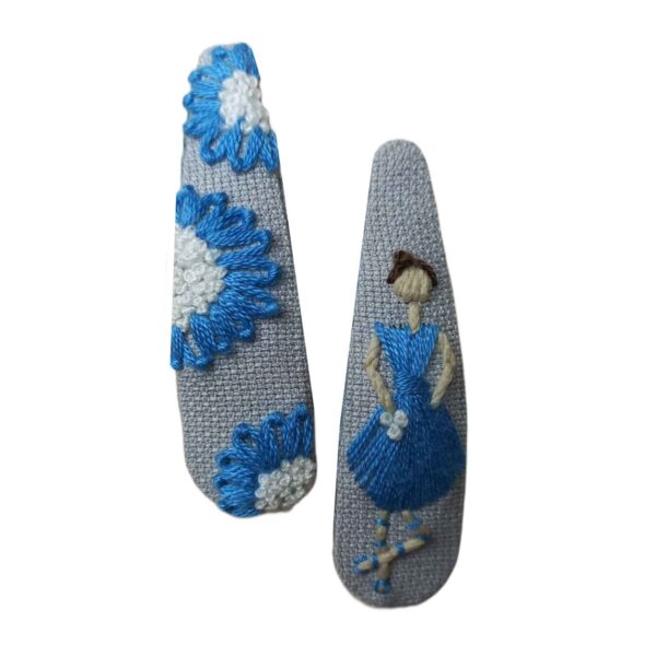 卡子发夹套装 手工刺绣芭蕾女孩图案