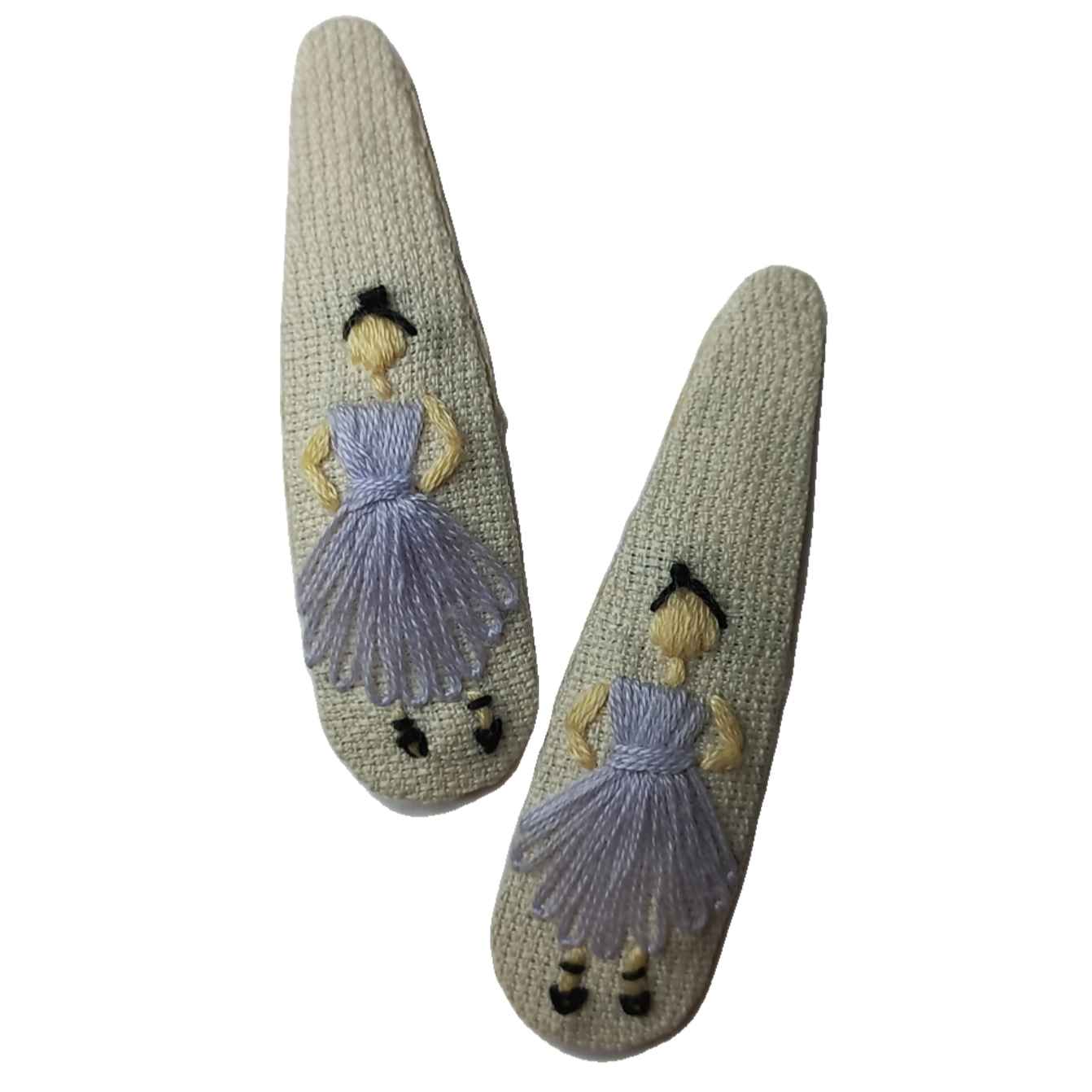 卡子发夹套装 手工刺绣公主图案