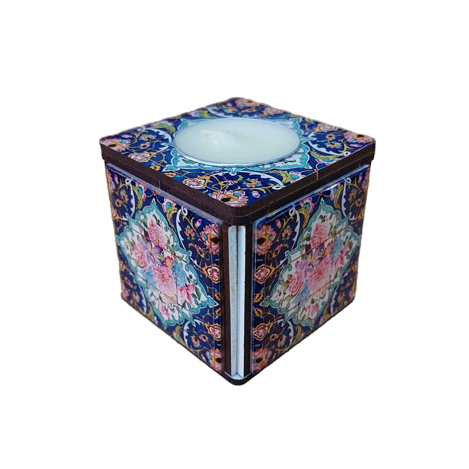 Main image of 波斯木质立方茶蜡烛台 – Liana 瓷砖款