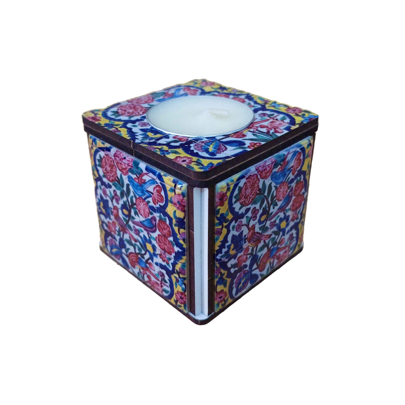 Main image of 波斯木质立方茶蜡烛台 – Samira 瓷砖款