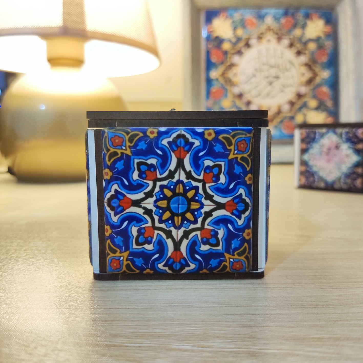 波斯木质立方茶蜡烛台 – Yasna 瓷砖款