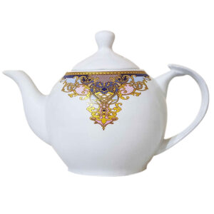 白色瓷质茶壶 – 精致纹饰「Zarineh 款」