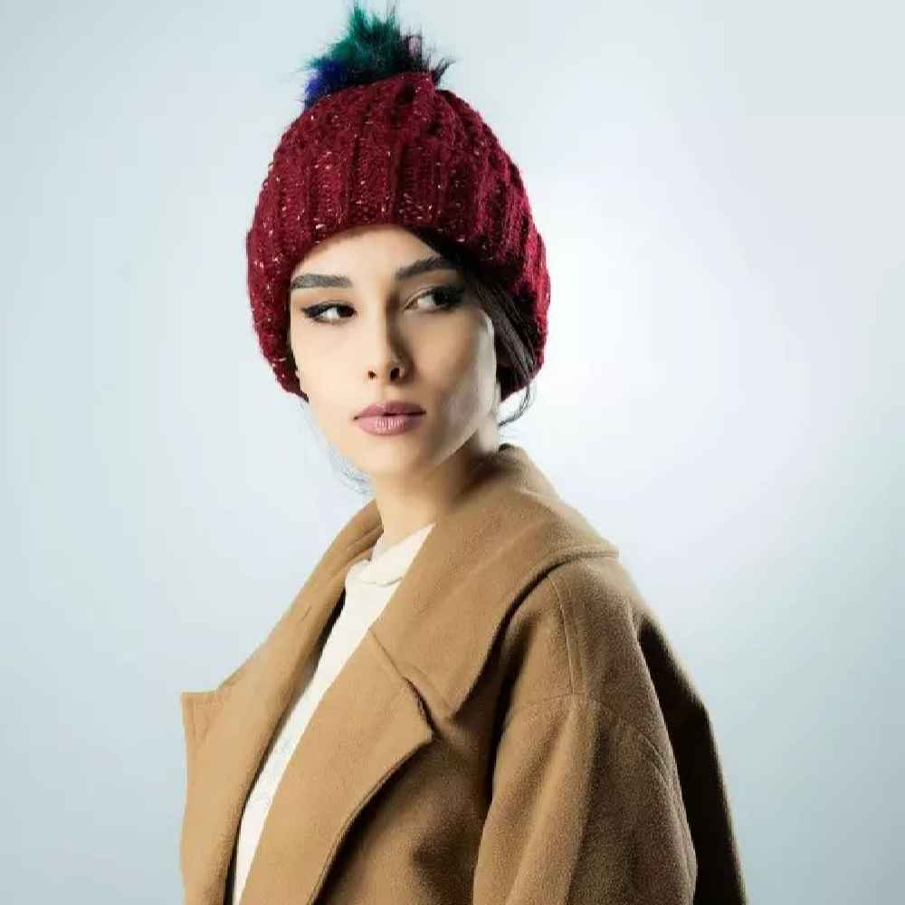 女士针织冬季毛线帽 – 厚款