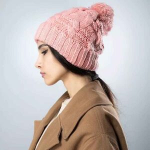 女士针织冬季毛线帽 – 厚款