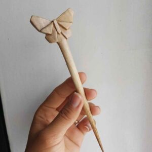 木质发簪 手工制作蝴蝶造型 大号