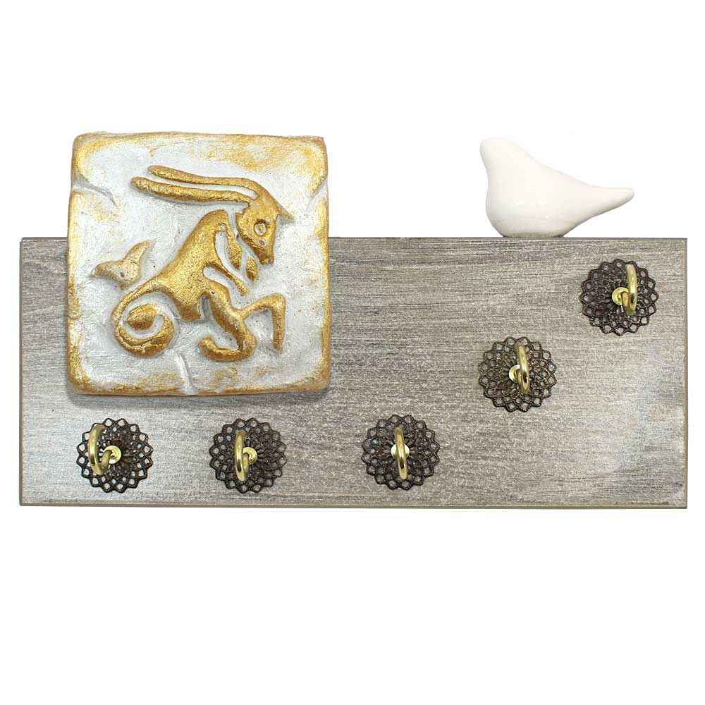 Main image of 装饰手工墙面钥匙挂架，山羊款