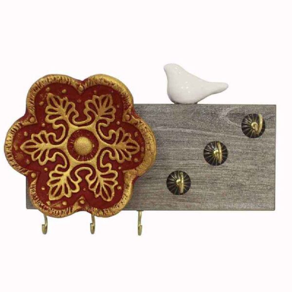 装饰手工墙面钥匙挂架，棕榈款