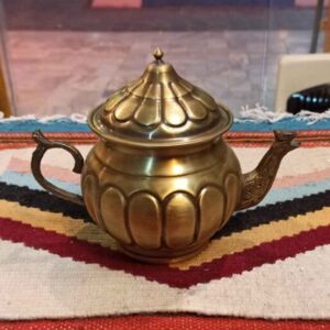 波斯黄铜茶壶 手工制作优雅图案 Lined