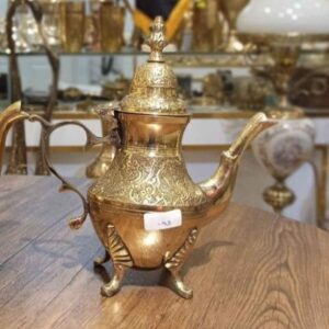 黄铜茶壶 手工雕刻优雅图案 Chic