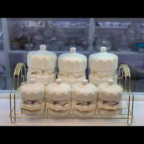 陶瓷收纳罐 – 雕花设计 Emilia款，适合咖啡、茶等储存