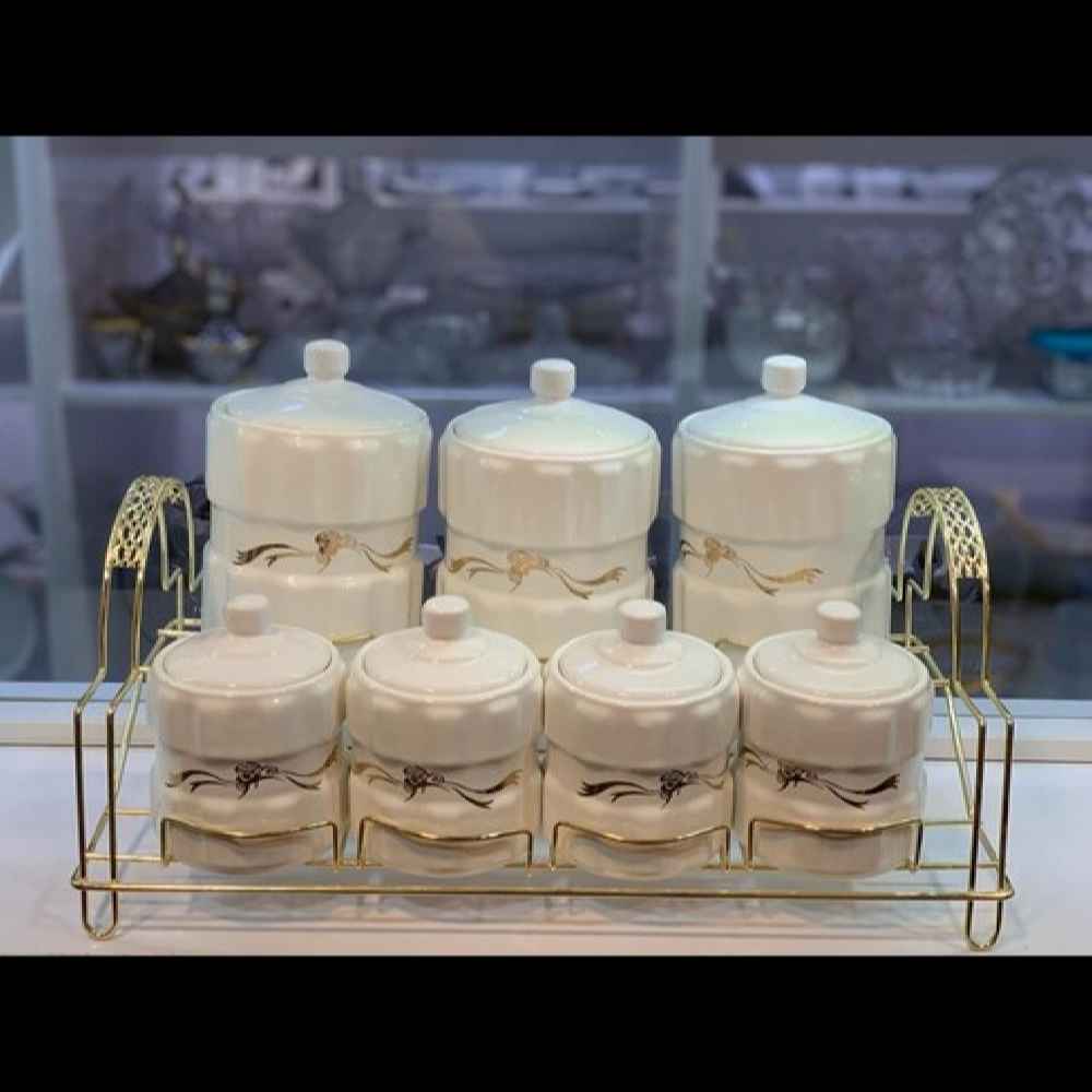 Main image of 陶瓷收纳罐 – 雕花设计 Emilia款，适合咖啡、茶等储存