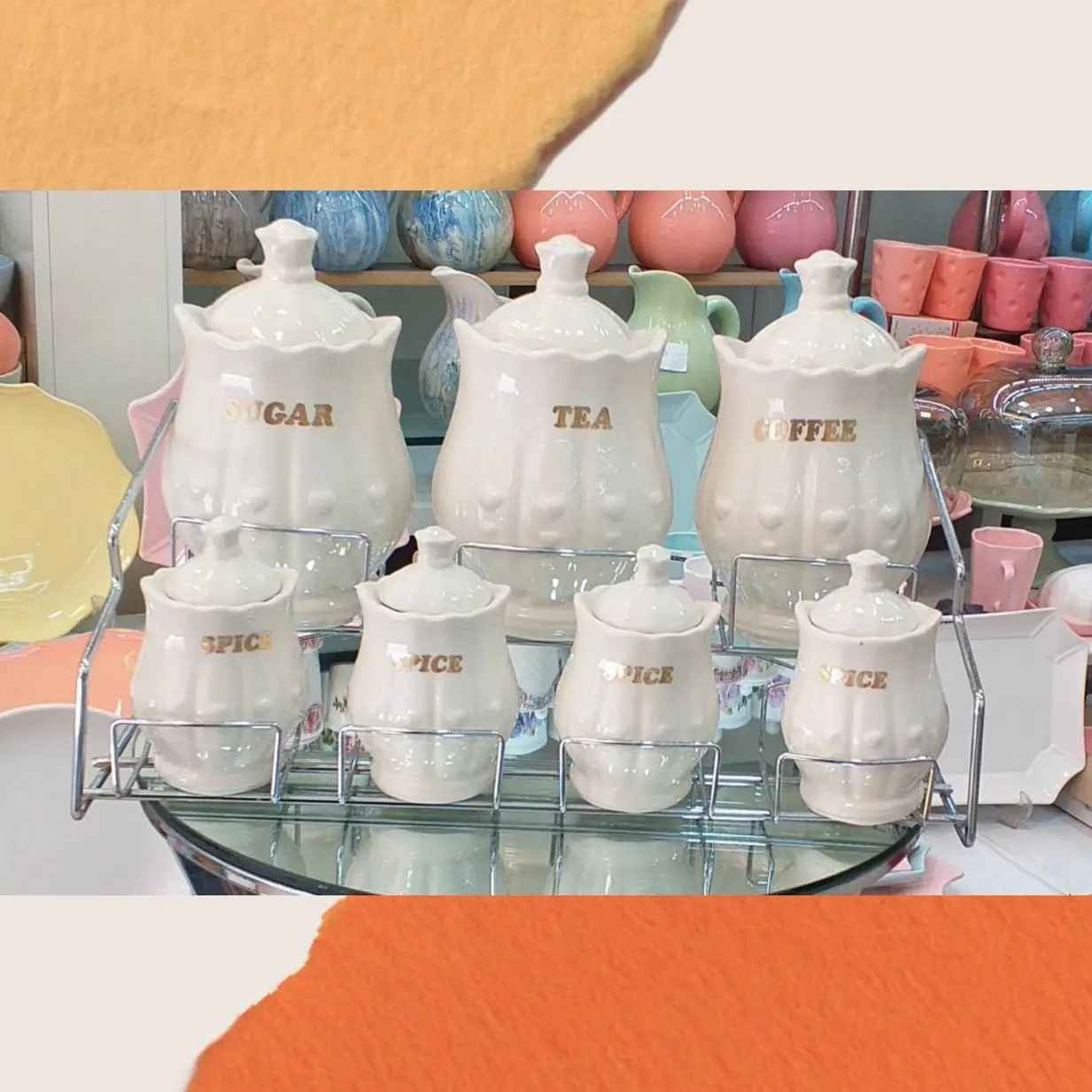 陶瓷收纳罐 – 雕花设计 Negaran款，适合咖啡、茶等储存