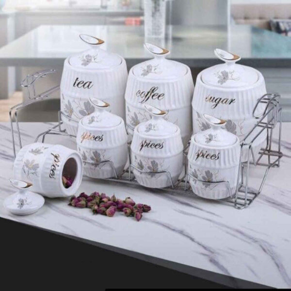 陶瓷收纳罐 – 雕花设计 Rahyab款，适合咖啡、茶等储存