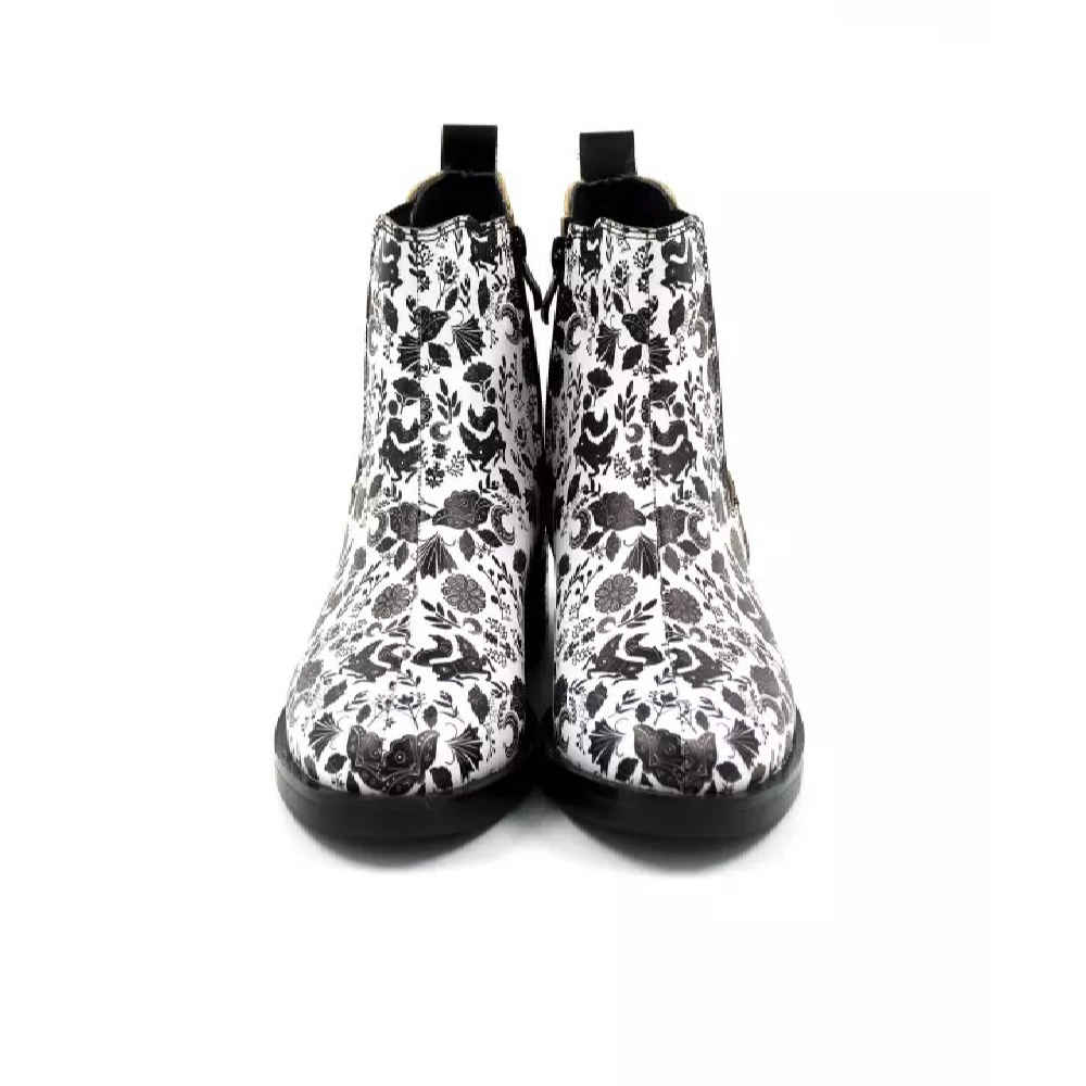 涂鸦印花切尔西靴 – 合成皮革,带拉链