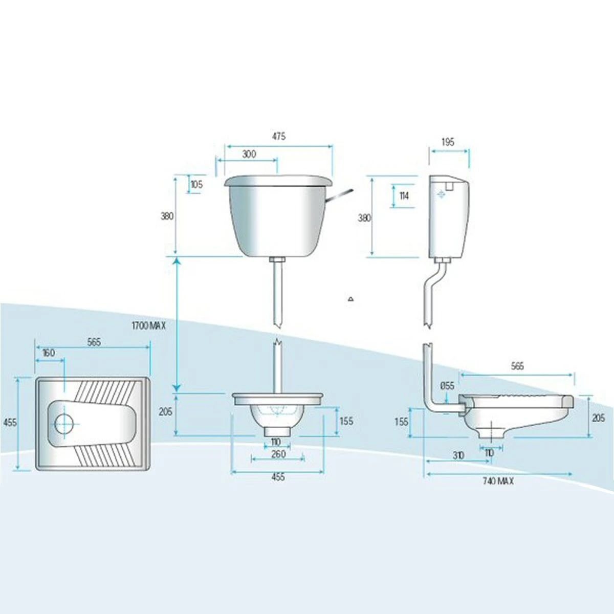 Mariana 蹲式马桶水箱 – 高效节水