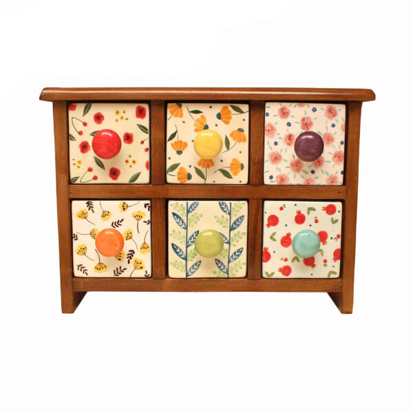 手工制作陶瓷抽屉柜——6格带木质盒