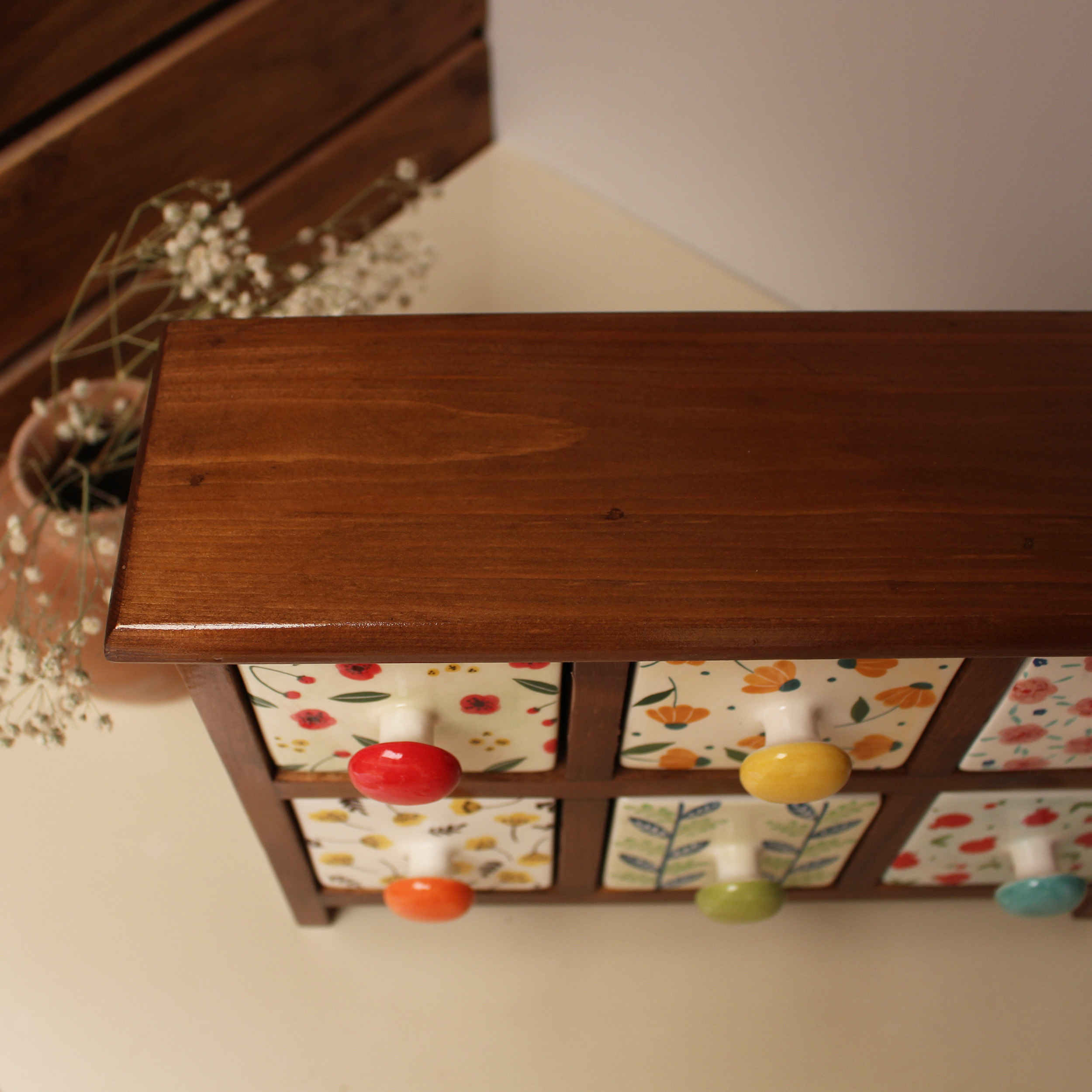 手工制作陶瓷抽屉柜——6格带木质盒