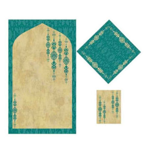 伊斯兰祈祷垫——天鹅绒Sajadah轻便，Eslimi图案