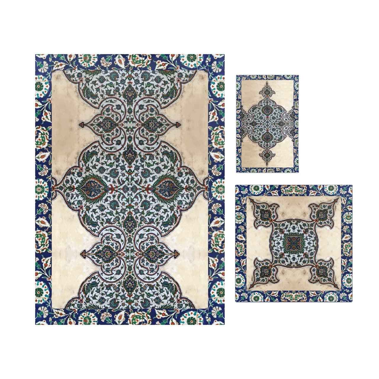 伊斯兰祈祷毯 天鹅绒Sajadah 伊斯利米纹饰 Negar款