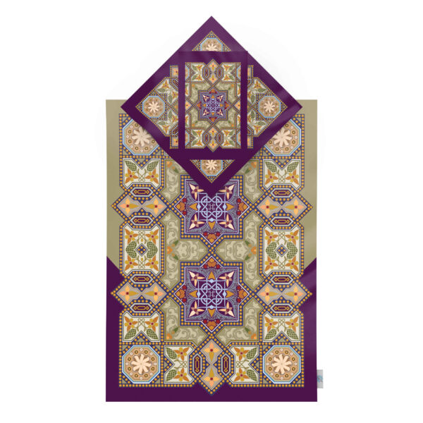 伊斯兰祈祷毯 天鹅绒Sajadah 伊斯利米纹饰 Nour款