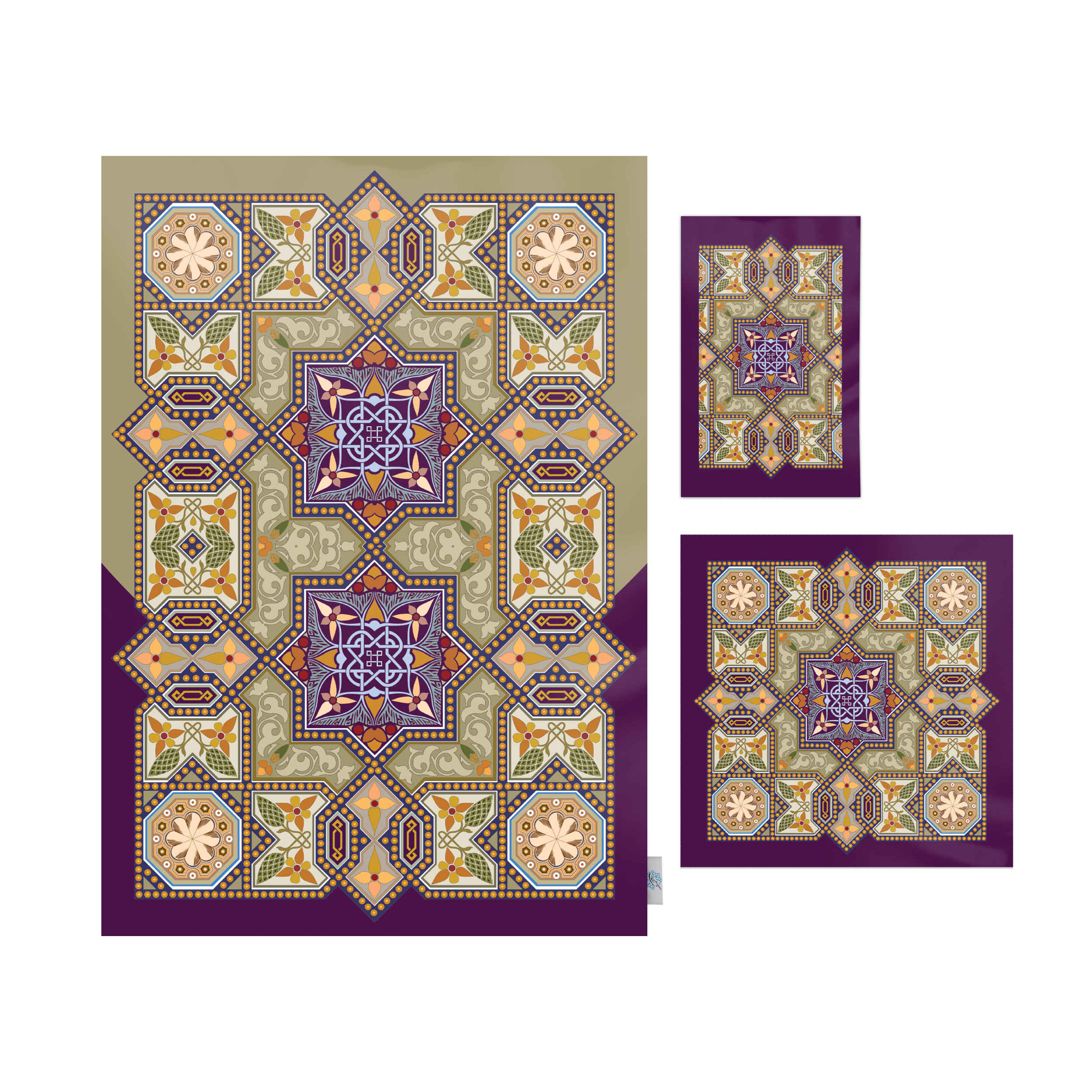 伊斯兰祈祷毯 天鹅绒Sajadah 伊斯利米纹饰 Nour款