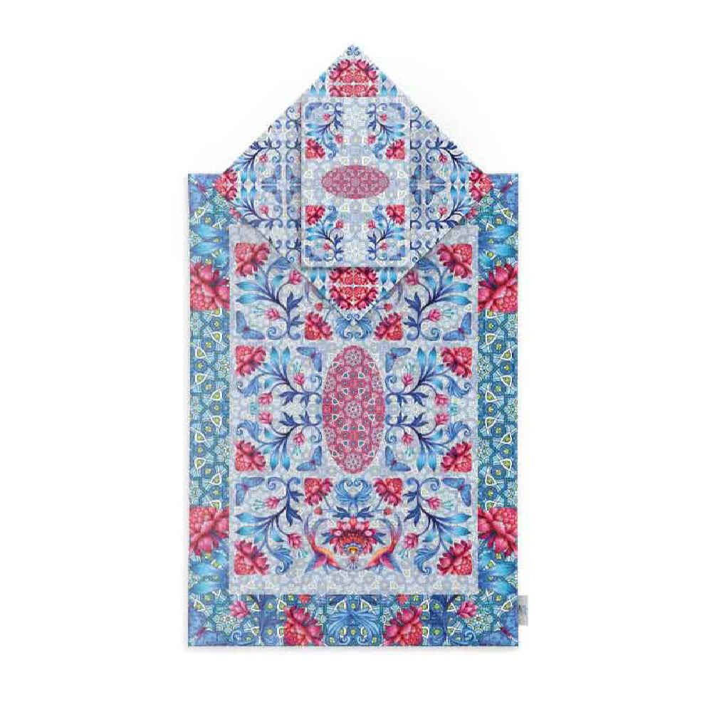 Main image of 伊斯兰祈祷毯 天鹅绒Sajadah 花卉与蝴蝶图案