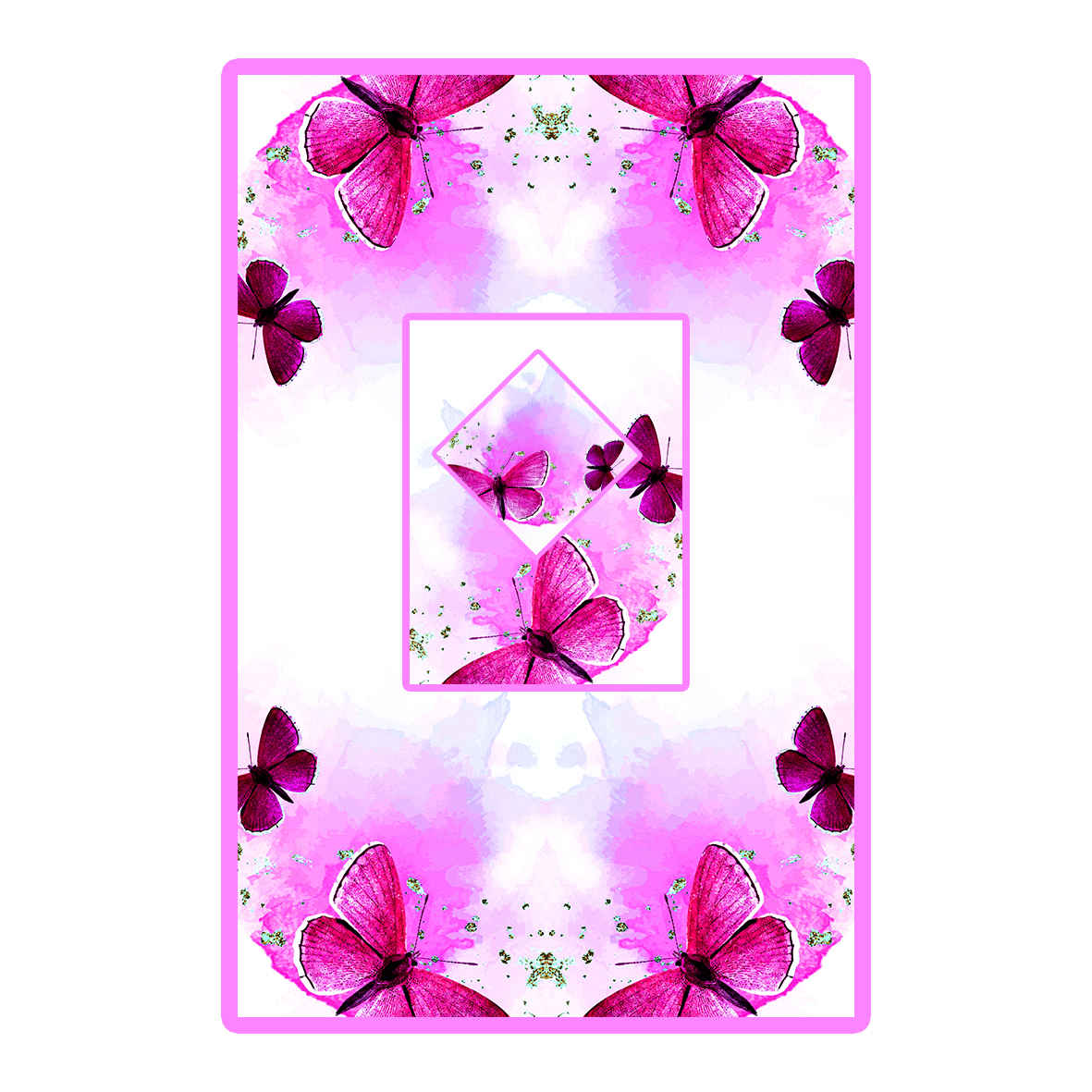 Main image of 伊斯兰祈祷垫——天鹅绒Sajadah粉色蝴蝶设计