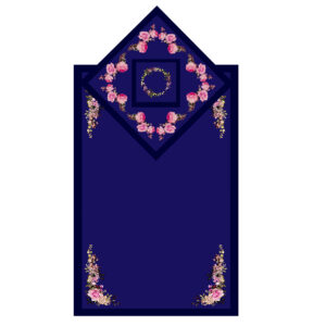 伊斯兰祈祷垫——天鹅绒Sajadah粉色花卉图案