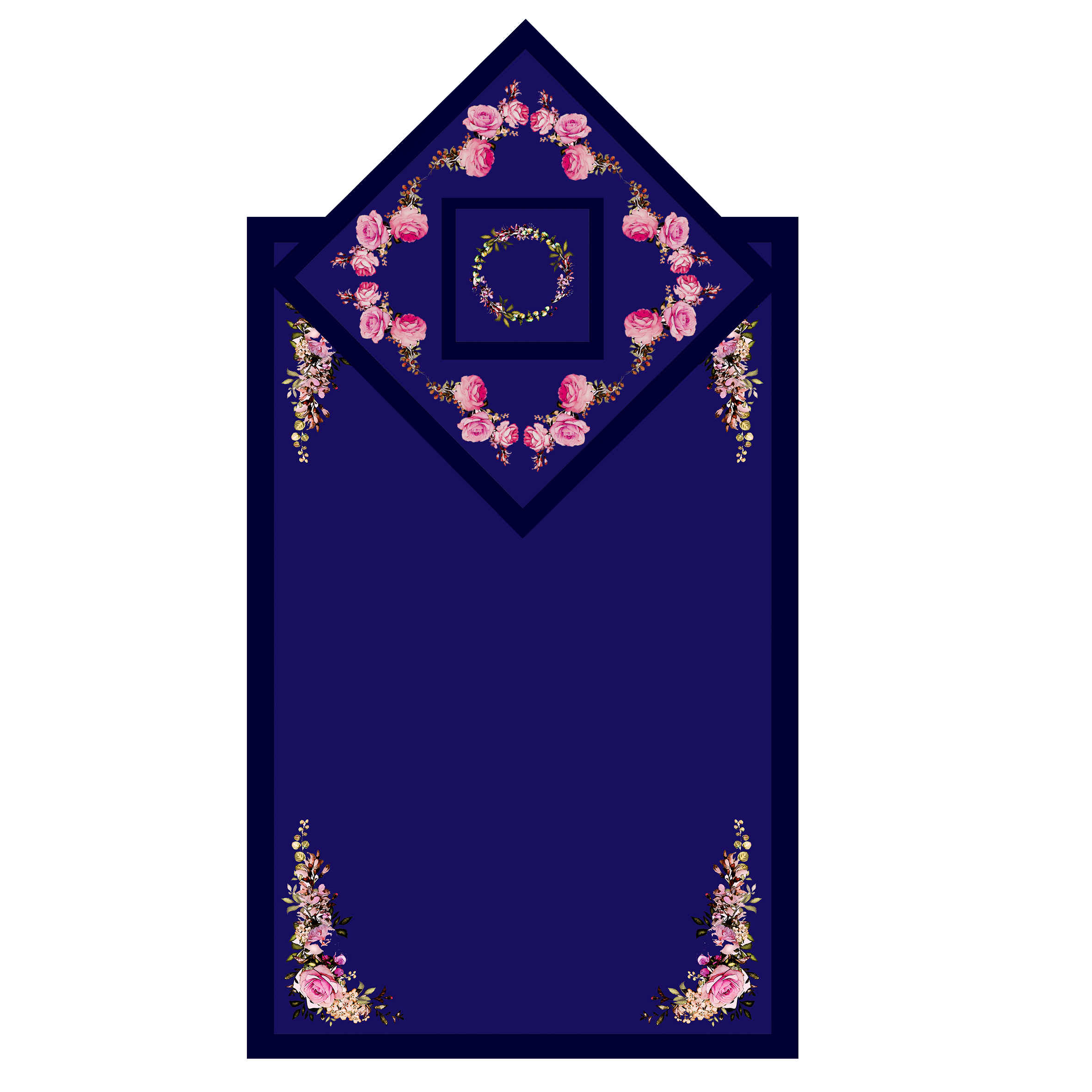 Main image of 伊斯兰祈祷垫——天鹅绒Sajadah粉色花卉图案