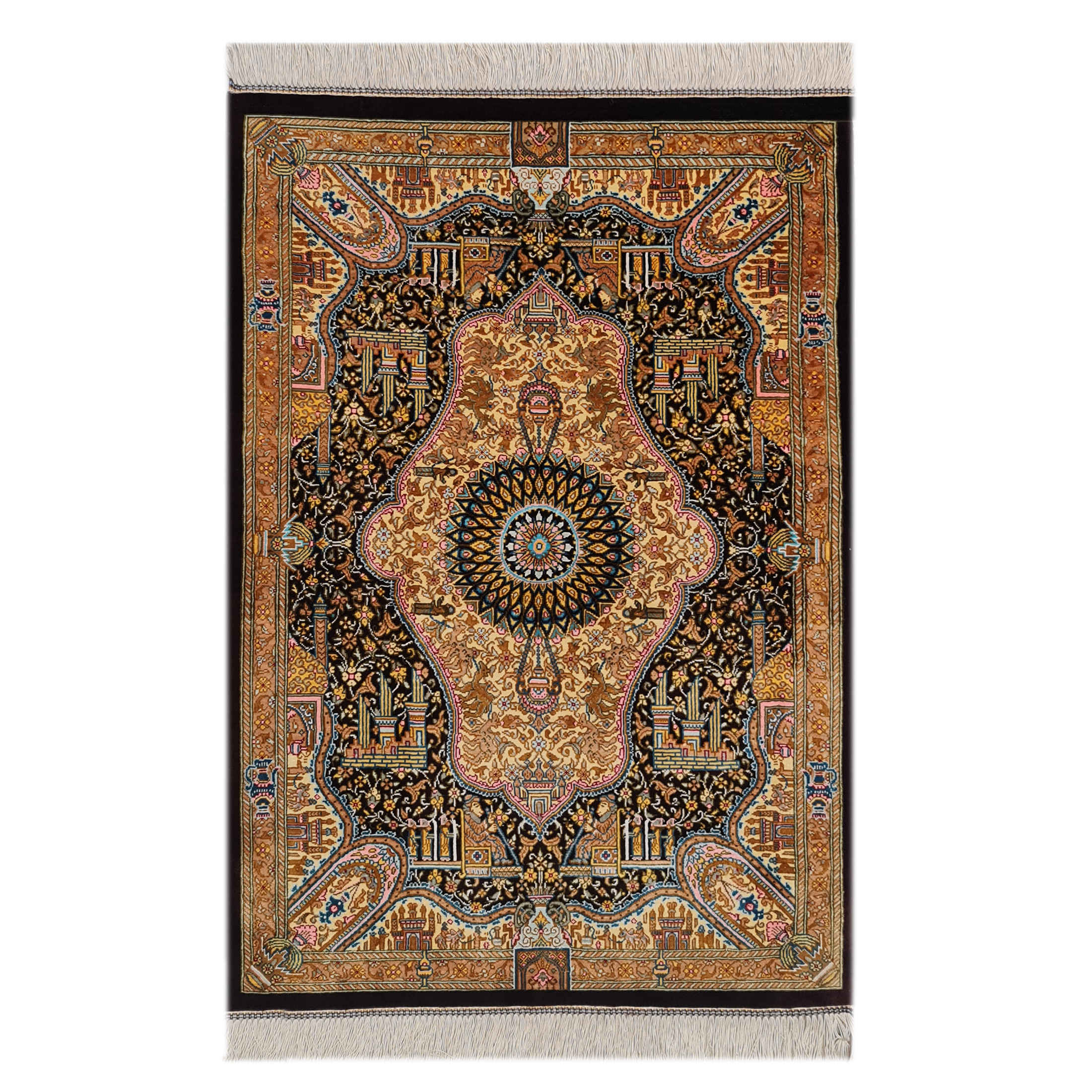 Main image of 波斯真丝祈祷地毯 手工打结 奢华Sajada Dastbaf