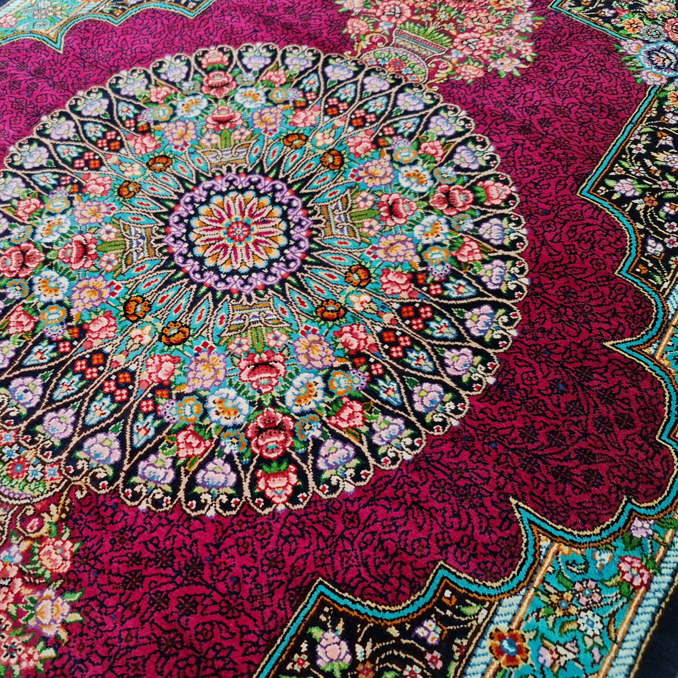 波斯真丝祈祷地毯 手工打结 奢华Sajada Keyvan