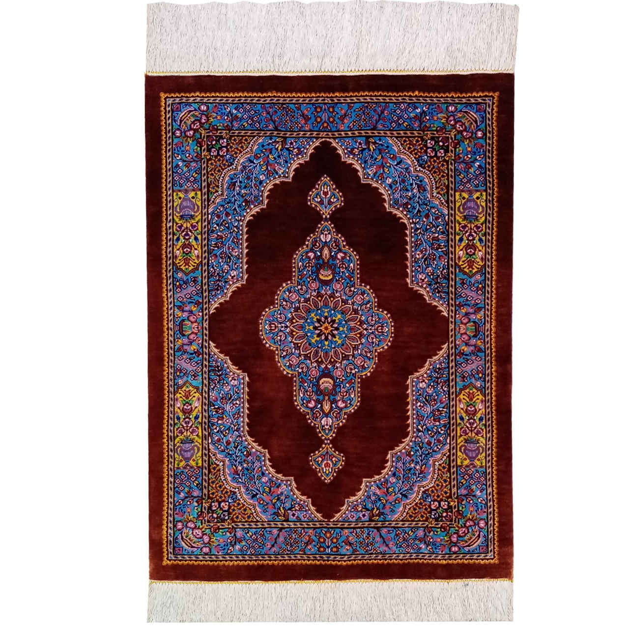 Main image of 波斯真丝祈祷地毯 手工打结 奢华Sajada