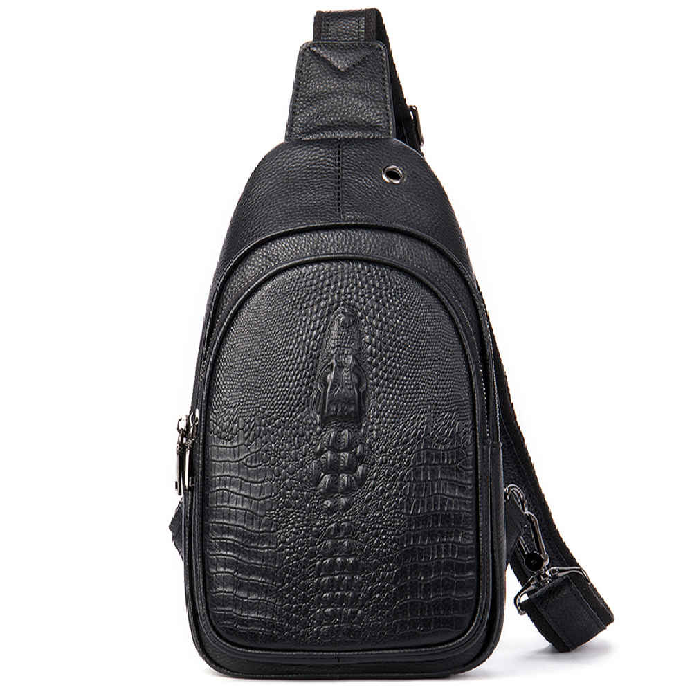 Main image of 皮革斜挎肩包，涤棉内衬