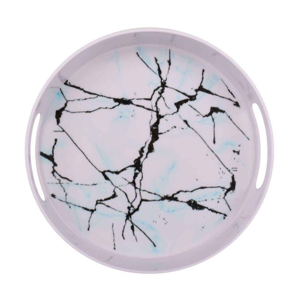 三聚氰胺圆形餐盘 饮品托盘 大理石款