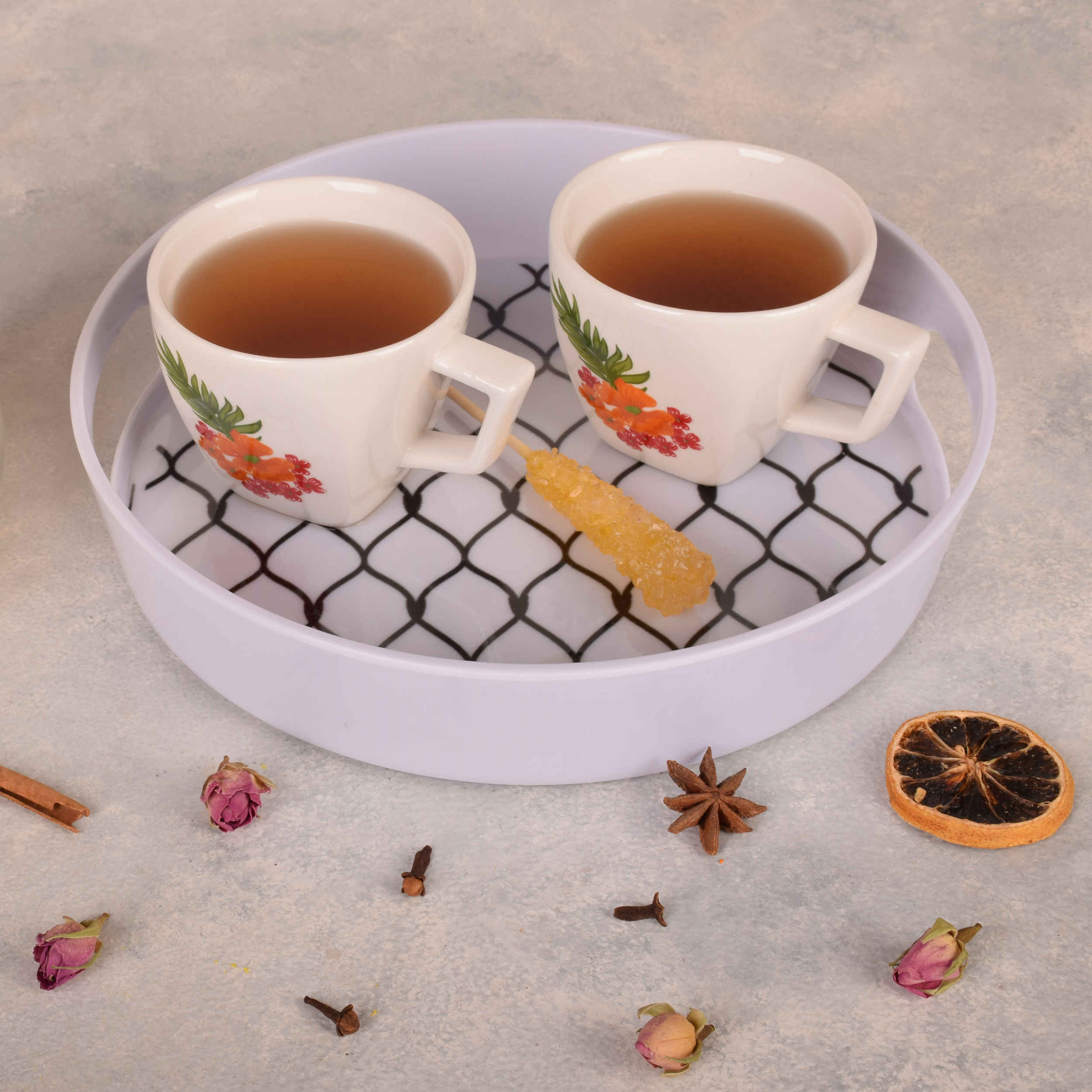 三聚氰胺圆形餐盘 食品托盘 栅栏款