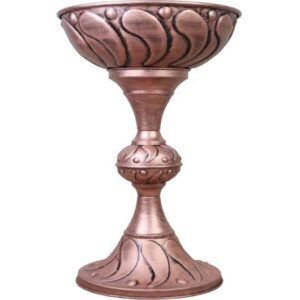 金属展示碗 – 落地支架 Patina 款（用于坚果和香料）