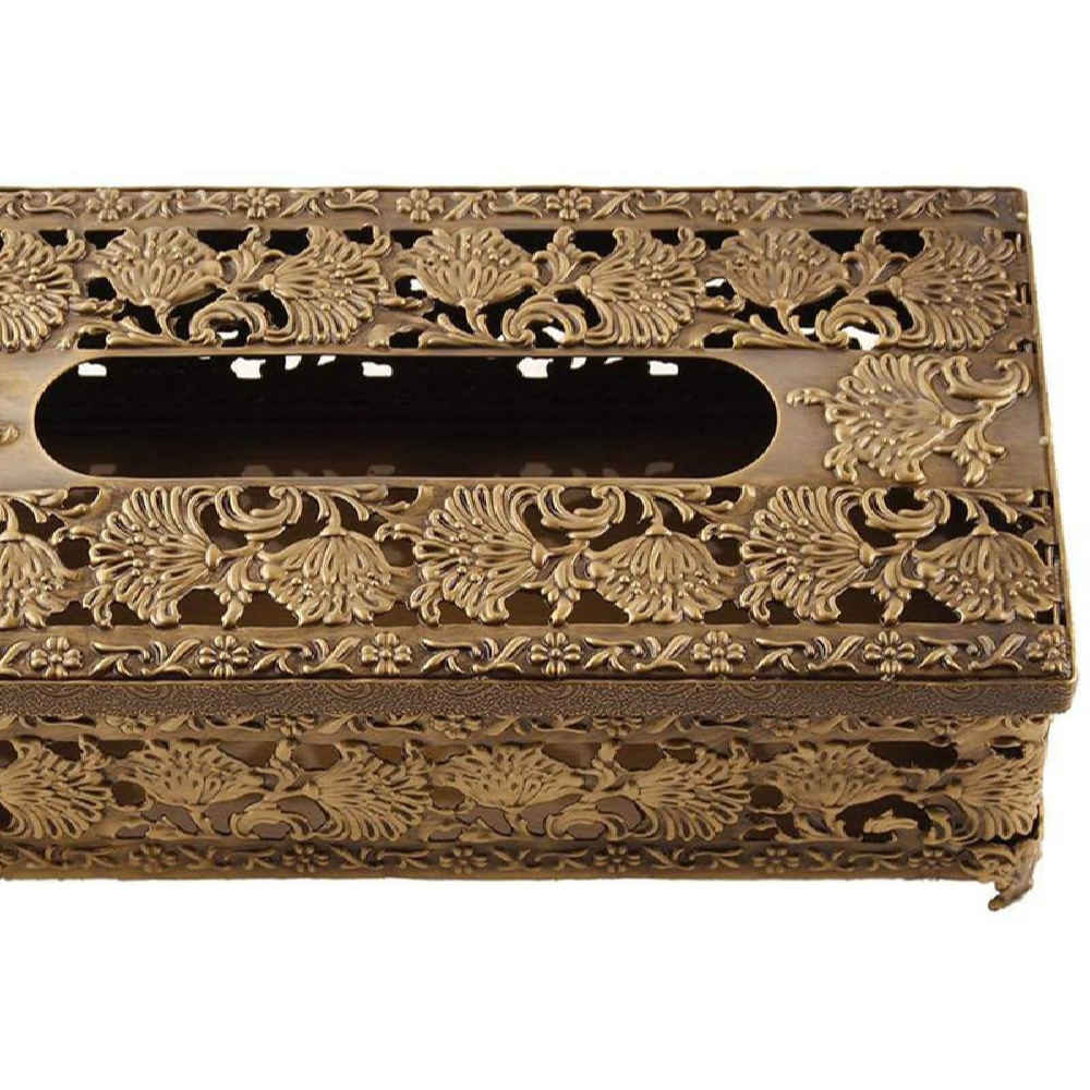 金属垃圾桶 & 纸巾盒套装 – 花卉图案