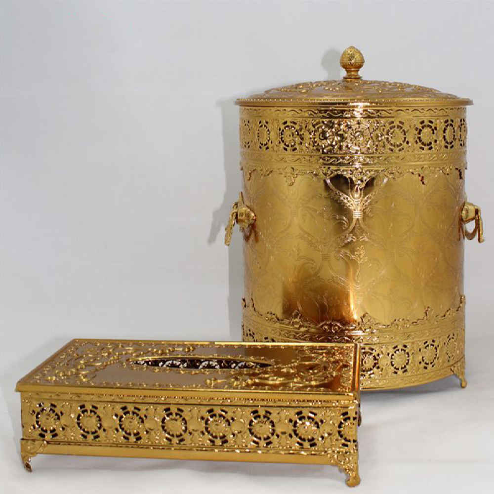 Main image of 金属垃圾桶 & 纸巾盒套装 – 可拆盖款