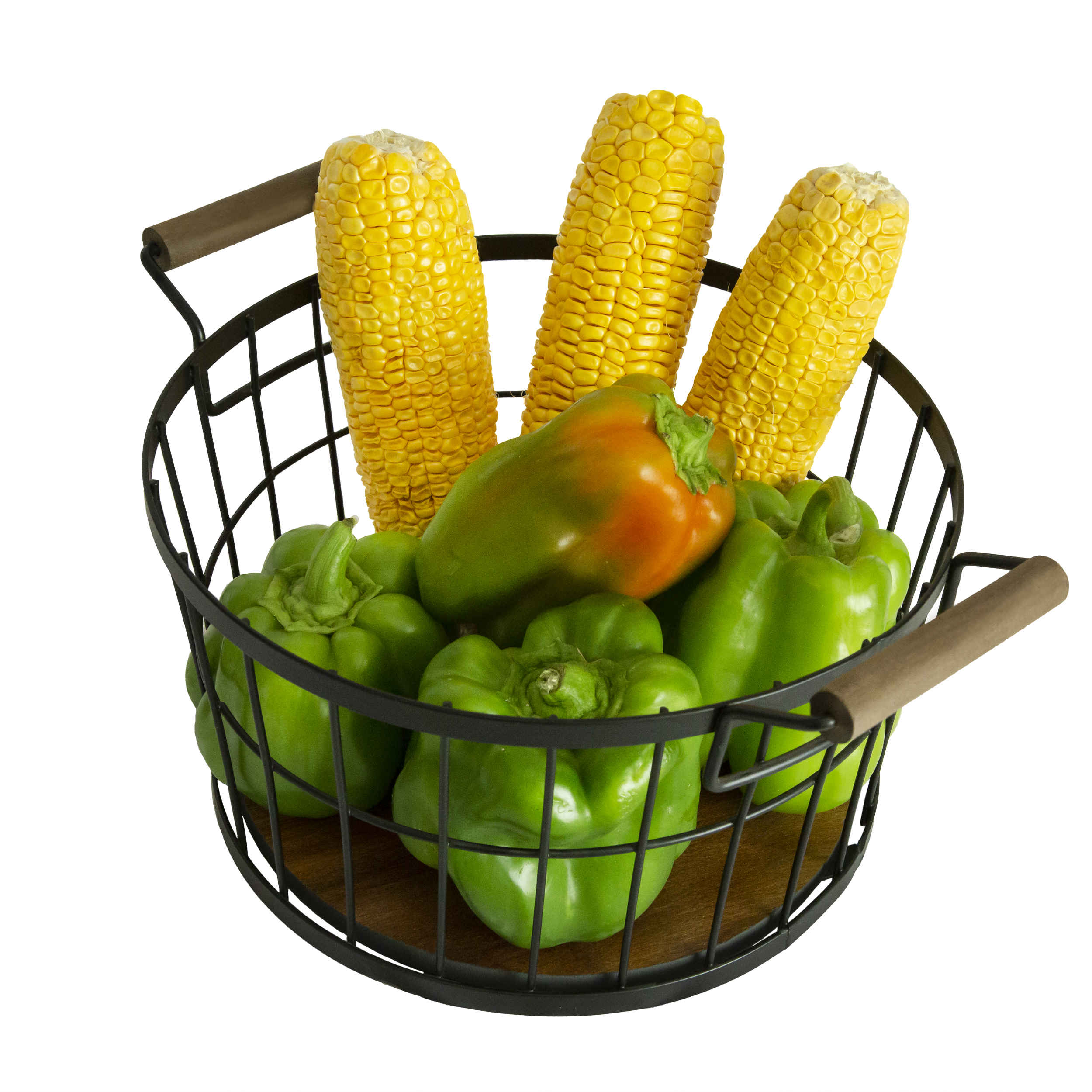 木底金属线水果篮高款