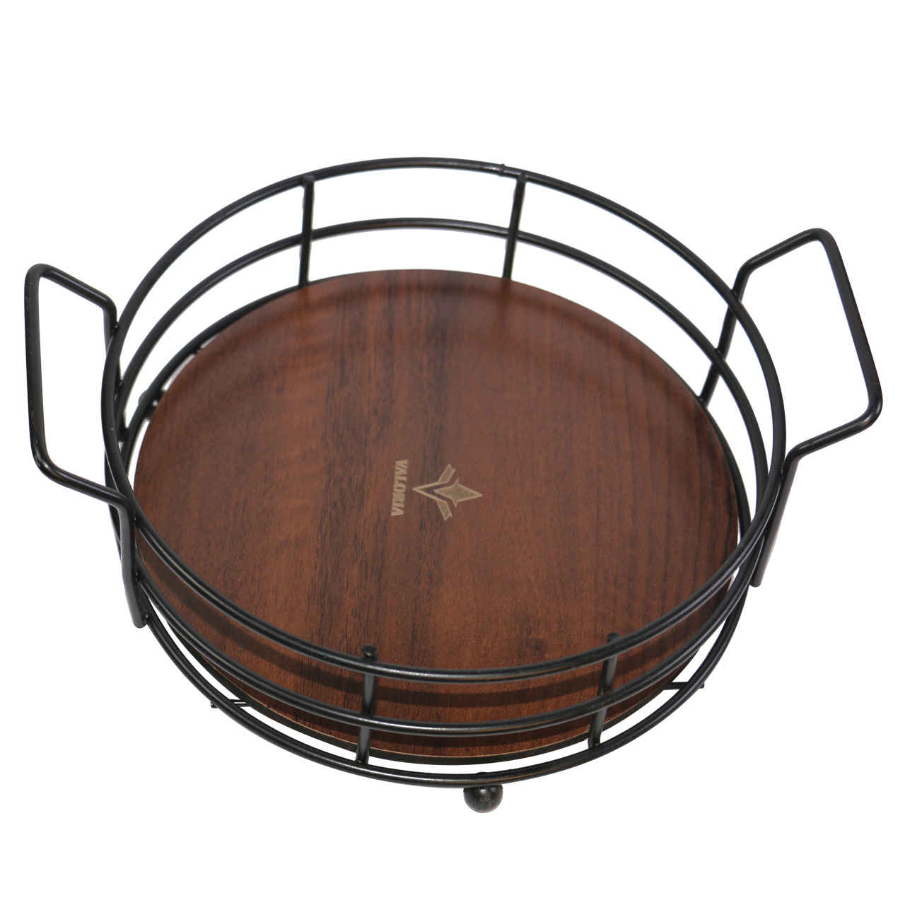 Main image of 可拆木底金属线水果篮