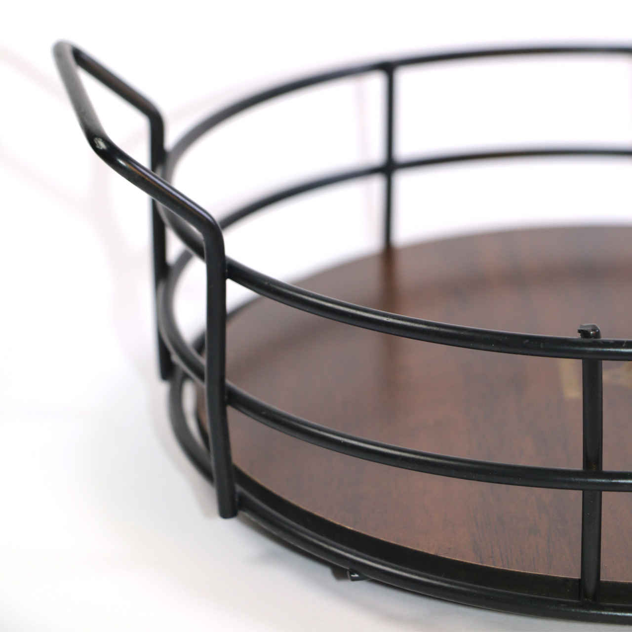 可拆木底金属线水果篮