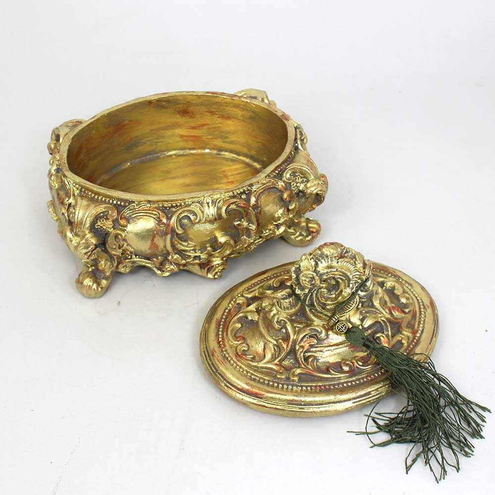 聚酯纤维首饰盒 – 绿色流苏装饰款,型号Mana